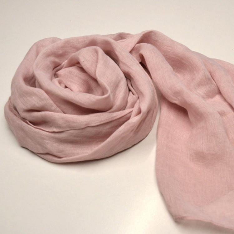 Szal lniany JASNY PUDER 70 x 200