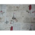 Tkanina bawełniana Paryż Post Card  k.95/2